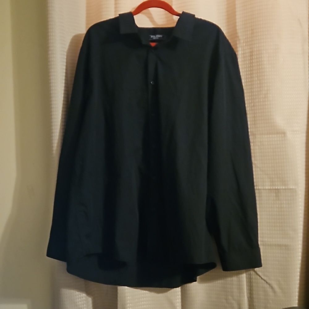Paul Jones Men’s Business Casual Long Sleeved Dress Shirt black 3XL